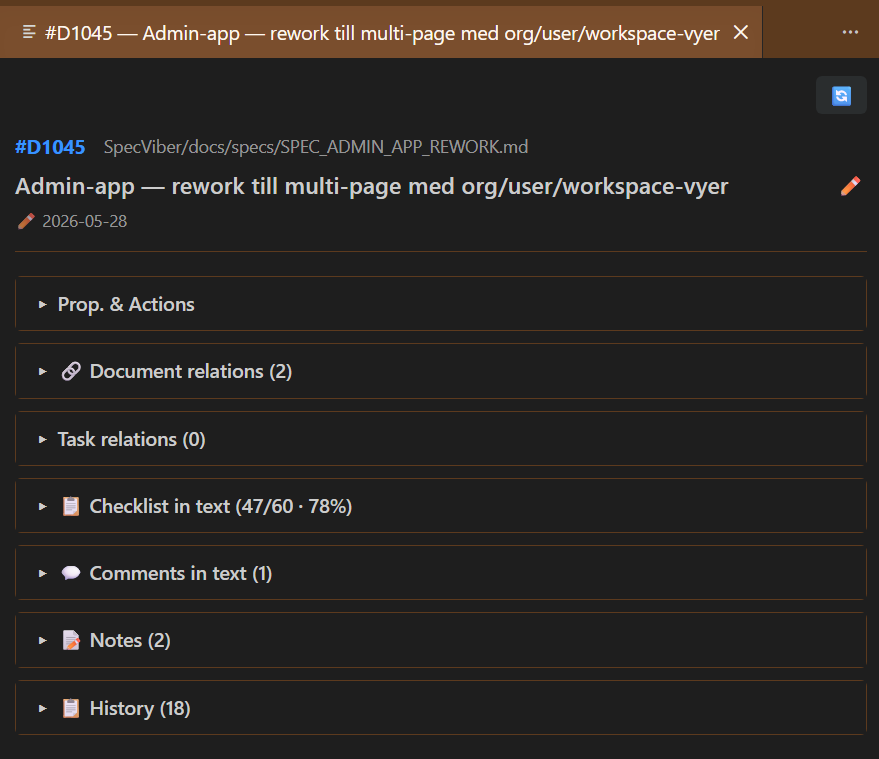 Document Properties preview