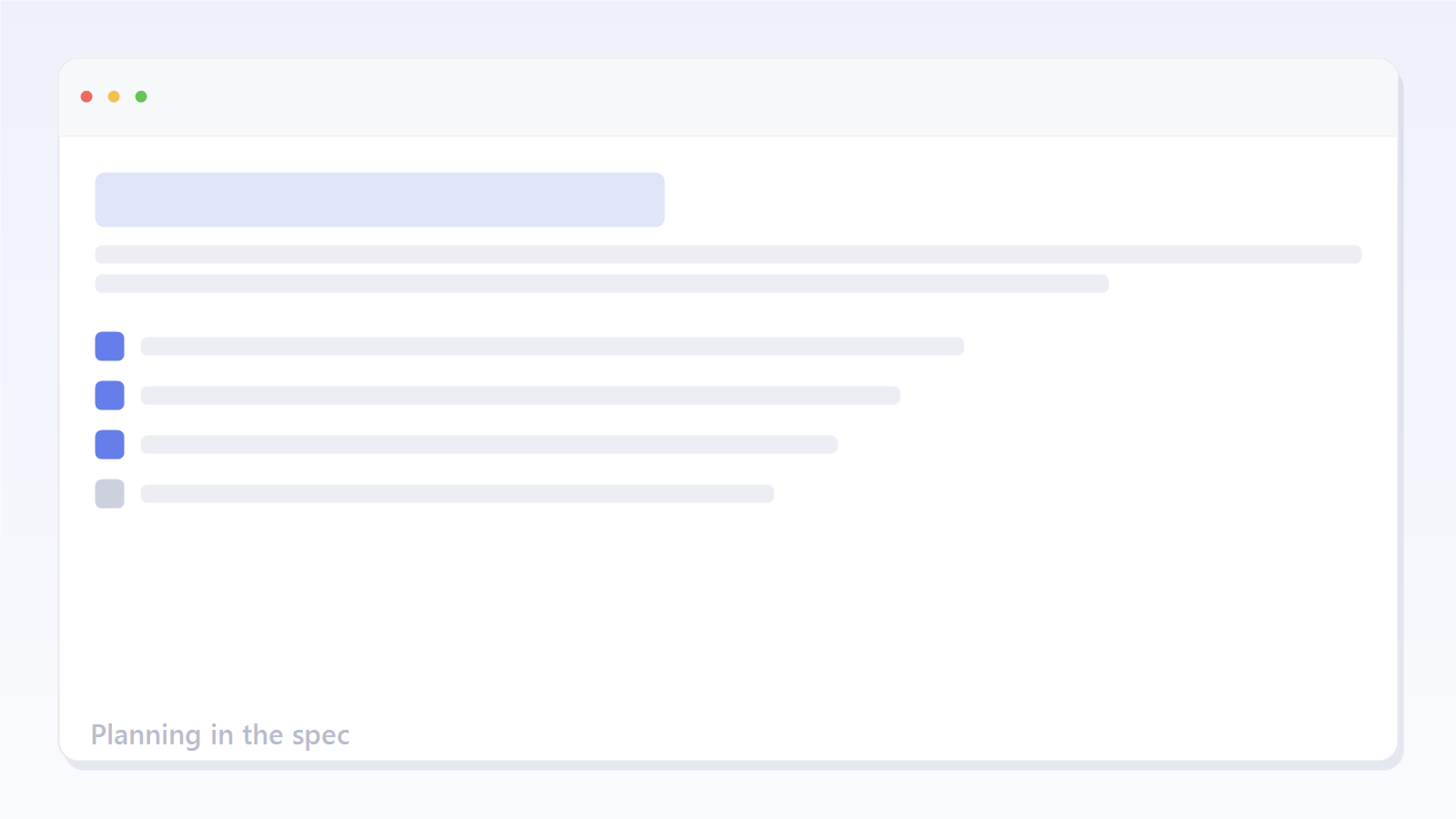 Action spec with planning, comments, and inline checkboxes